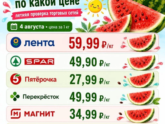 Цены на арбузы | Источник: Фонтанка.ру