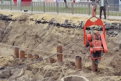 Ремонт коллектора на Московском проспекте в Воронеже: укрепление котлована