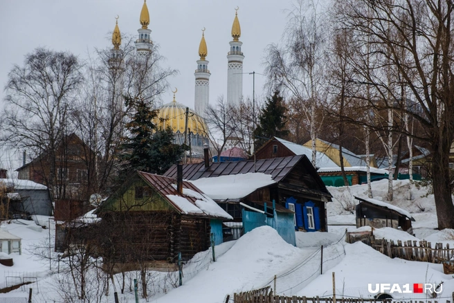 Деревенский дом, а на фоне мечеть | Источник: Булат Салихов / UFA1.RU