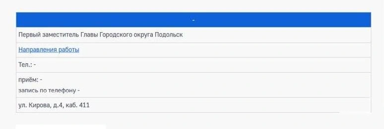 Кресло Мамлая в подольской администрации уже свободно | Источник: Админитстрация городского округа Подольск / подольск-администрация.рф