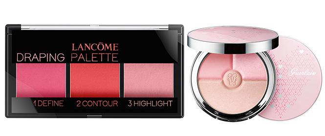 Набор для макияжа Draping Palette, Lancome; Палитра для стробинга Meteorites Heart Shape, Guerlain
