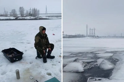 Рыбака в Прикамье едва не унесло на льдине в Удмуртию