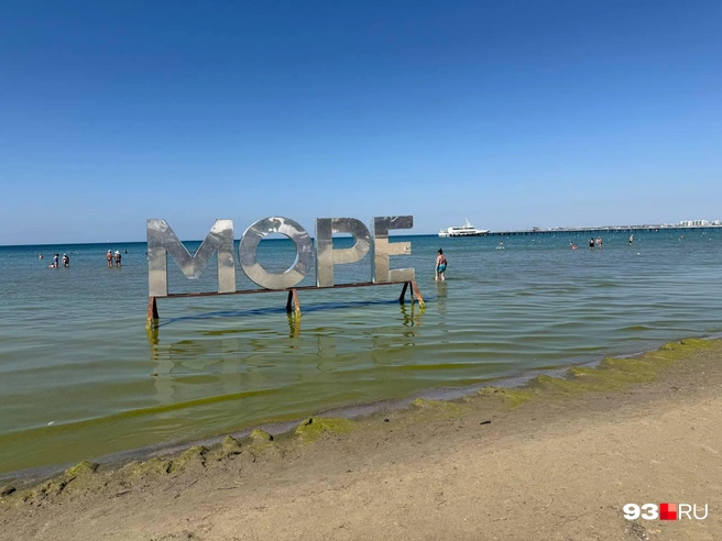 Берег облепили водоросли | Источник: Валерия Дульская / 93.RU