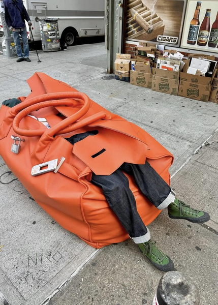 На улицах Нью-Йорка появилась самая огромная псевдо-сумка Birkin на планете