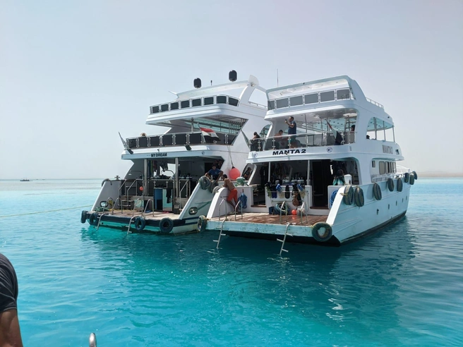 Морские прогулки в Шарме длятся дольше, стоят дешевле и проходят интересней. За 10–15 долларов можно еще и понырять с аквалангом | Источник: Оксана Витязь 