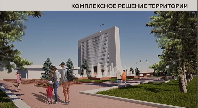 Возле Заксобрания Новосибирской области заработает фонтан  | Источник: Заксобрание Новосибирской области