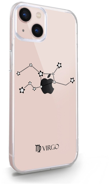 Прозрачный силиконовый чехол с кристаллами Swarovski для iPhone 13 Знак зодиака Дева