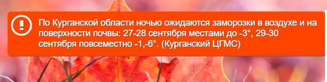 Зауральцев предупреждают о заморозках | Источник: kurganpogoda.ru