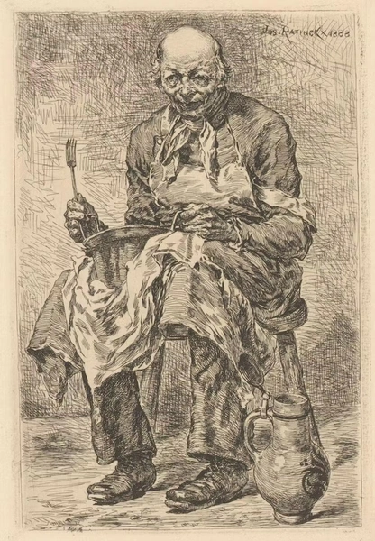 Офорт с изображением старика и вилки, 1888 год | Источник: Rijksmuseum