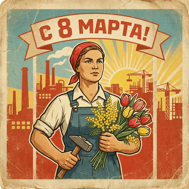 С 8 марта женщин на работе