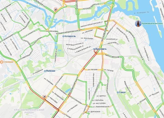 Движение на Московском проспекте парализовано  | Источник: «Яндекс. Карты»