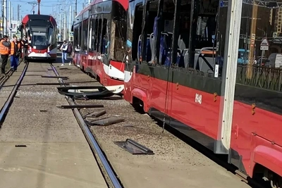 ДТП с трамваями на Петергофском шоссе: шесть пострадавших