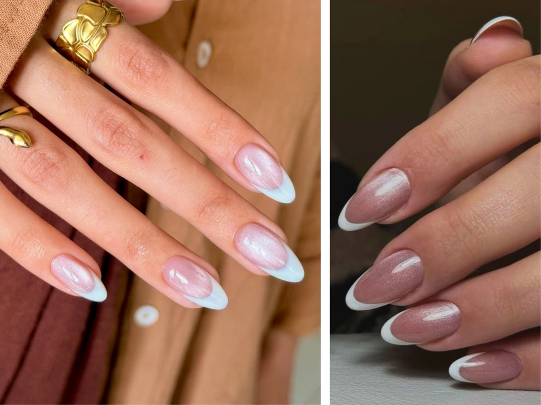 Сатиновый микрофренч — самый женственный маникюр весны | marieclaire.ru