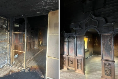 Ночной пожар в храме в Неверовке