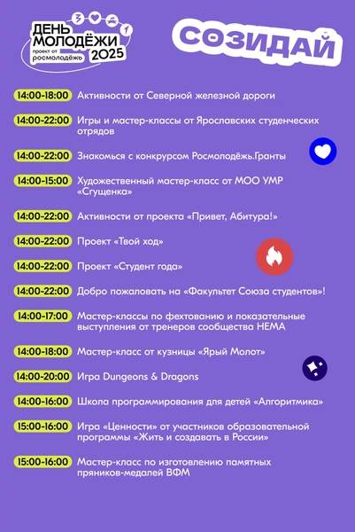 Программа площадки «Созидай» | Источник: Организаторы