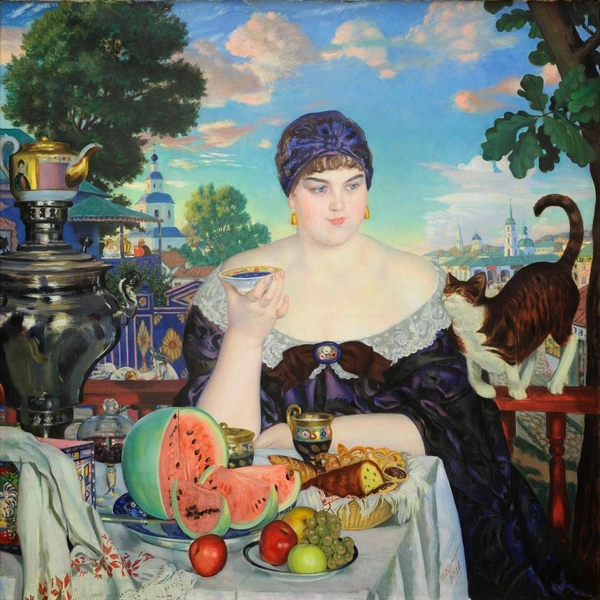 Кустодиев Б.М., «Купчиха за чаем», 1918, ГРМ | Источник: пресс-служба ГРМ