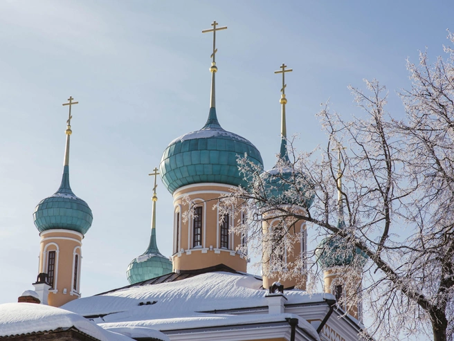 Купола Тихвинской церкви. | Источник: Артем Бауман / 76.RU