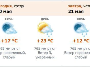 Скриншот прогноза на meteo.nw.ru