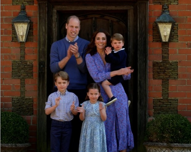 принц Уильям, принц Джордж, принцесса Шарлотта, Кейт Миддлтон, принц Луи