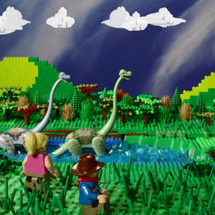 Отец с дочкой воссоздали «Парк Юрского периода» из Lego