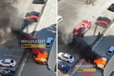 В «Изумрудном береге» дотла сгорел припаркованный автомобиль