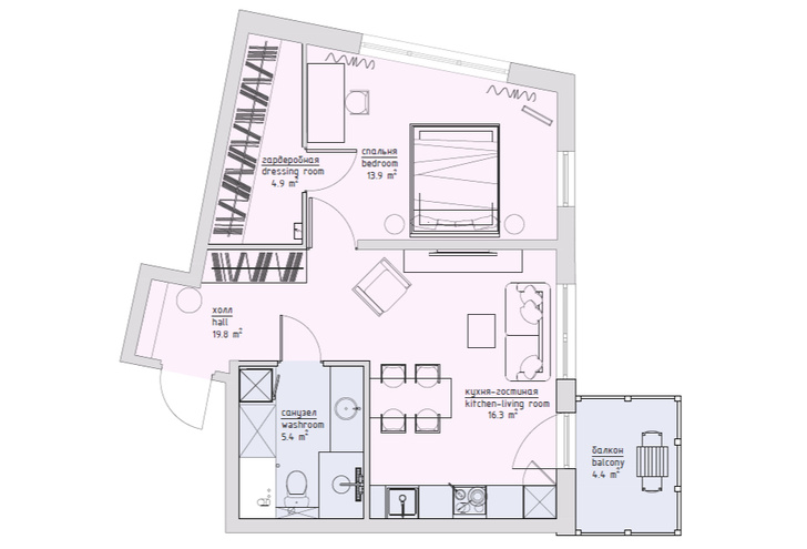 Квартира 49 м²: интерьер для сдачи в аренду (фото 19)