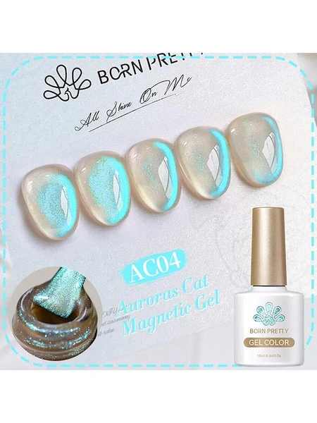 Born Pretty, Auroras Cat Magnetic Gel — светоотражающий гель-лак «кошачий глаз» 