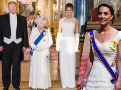 Белые ходят первыми: Кейт Миддлтон, Мелания Трамп и другие гости торжественного приема Елизаветы II в Букингемском дворце