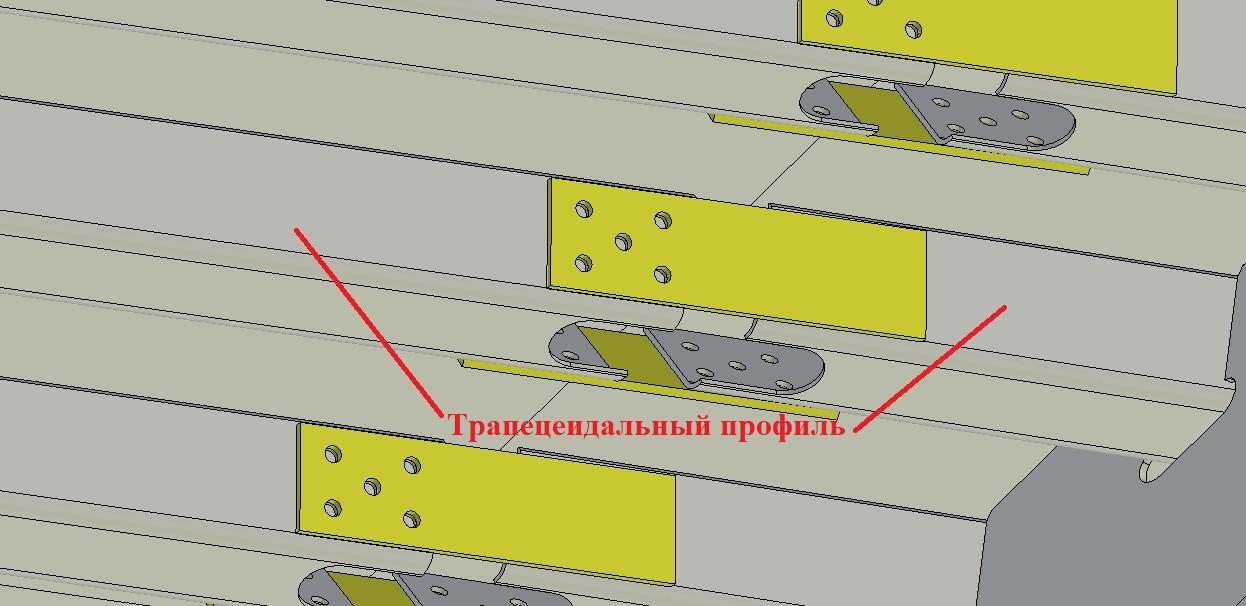 Так выглядит развертка и модель. Профиль расположен под верхними поясами элементов и задает жесткость полотну проезжей части | Источник: АО «СтальМост»