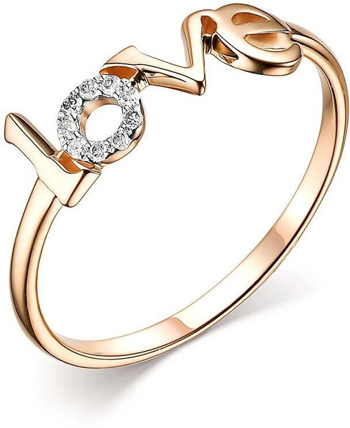 Ювелирное кольцо из золота с бриллиантами «Love»