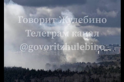 Пожар на крыше военного училища в Москве