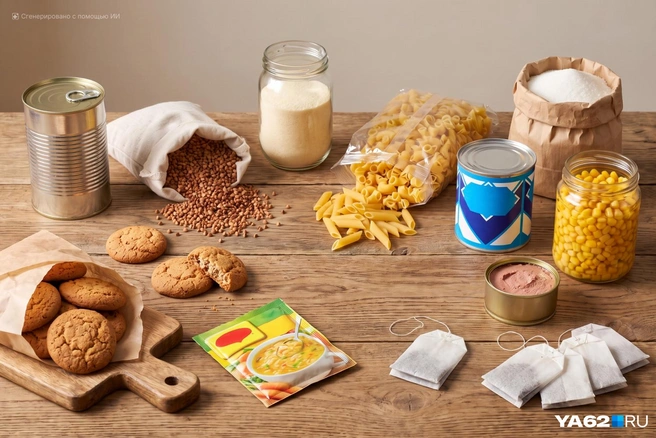 Так выглядит продуктовый набор для рязанцев на октябрь | Источник: Юрий Скулыбердин / Городские медиа