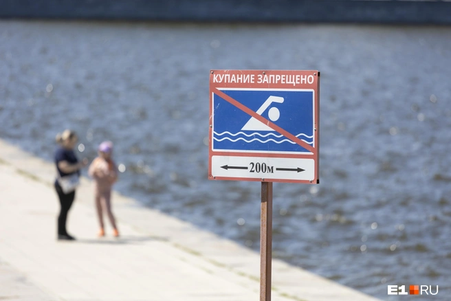 Такие таблички ставят возле водоемов, где купание чревато гибелью или проблемами со здоровьем | Источник: Владислав Лоншаков / Е1.RU