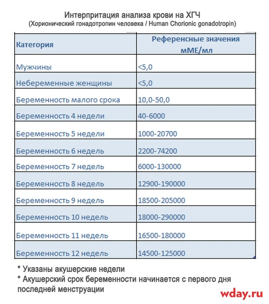 Анализ крови на ХЧГ (интерпритация результатов)