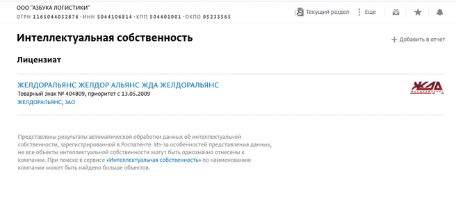 Говорим «Азбука логистики», подразумеваем «Желдоральянс». | Источник: СПАРК