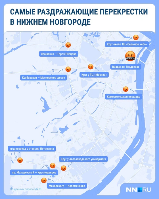 Проблемные перекрёстки в заречной части Нижнего Новгорода | Источник: Серафима Пантыкина / Городские медиа