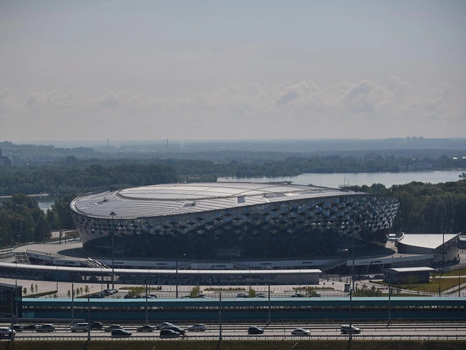 Песок из Оби применяли при возведении «Сибирь-Арены» | Источник: Александр Ощепков / NGS.ru