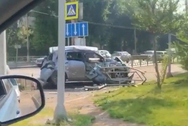 Удар пришелся на сторону пассажира малолитражки | Источник: instagram.com / svodka.24/