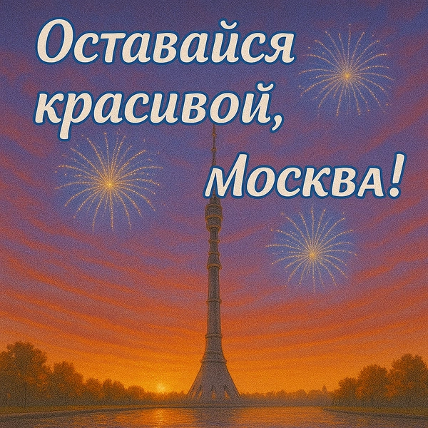 день города москва, день города москва 2025, день города москва 2025 какого числа, салют на дне города москва, открытка с днем города, скачать открытку с днем города, с днем города открытки красивые, открытка с днем города москвы | Источник: theDay/DALL-E