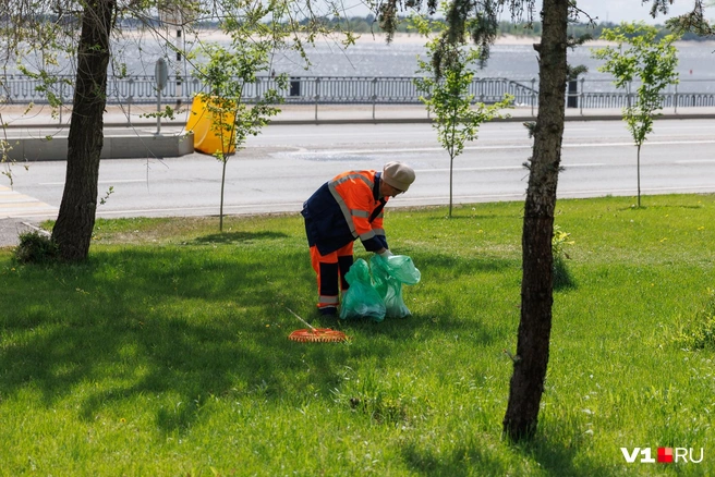 А на набережной наводят последние штрихи чистоты | Источник: Алексей Волхонский / V1.RU