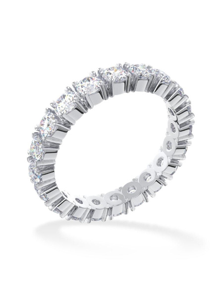 Серебряное кольцо дорожка с бесцветными фианитами 
