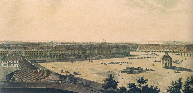 Источник: Вид здания Двенадцати коллегий. Аткинсон Д.А.. 1805–1807 гг..