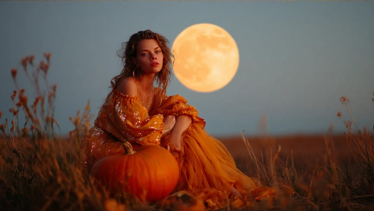 Как Урожайная Луна повлияет на нас в полнолуние 7 октября 2025: «Всплеск эмоций и точка завершения» | Источник: Midjourney