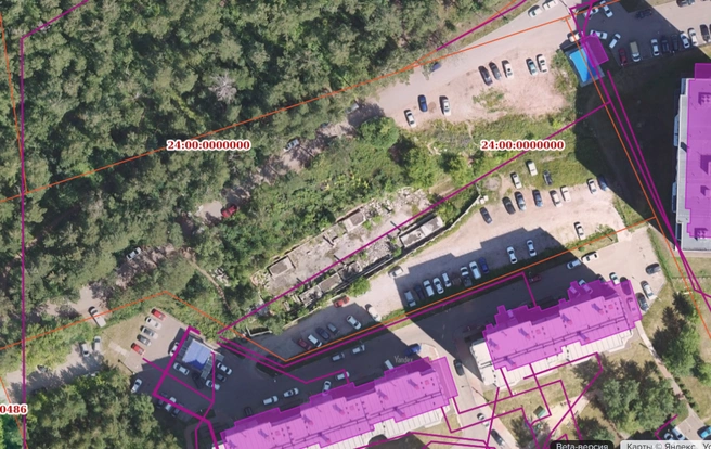 Участок окружают жилые дома | Источник: публичная кадастровая карта / map.ru