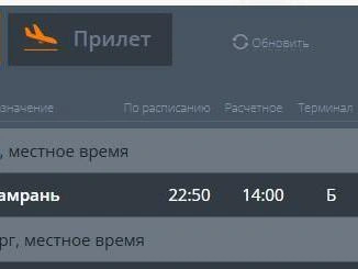 На табло отображается обновлённое время вылета рейса во Вьетнам | Источник: аэропорт Рощино