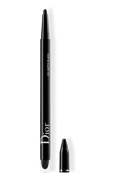 Водостойкая подводка для глаз diorshow 24h stylo, 091 матовый черный DIOR