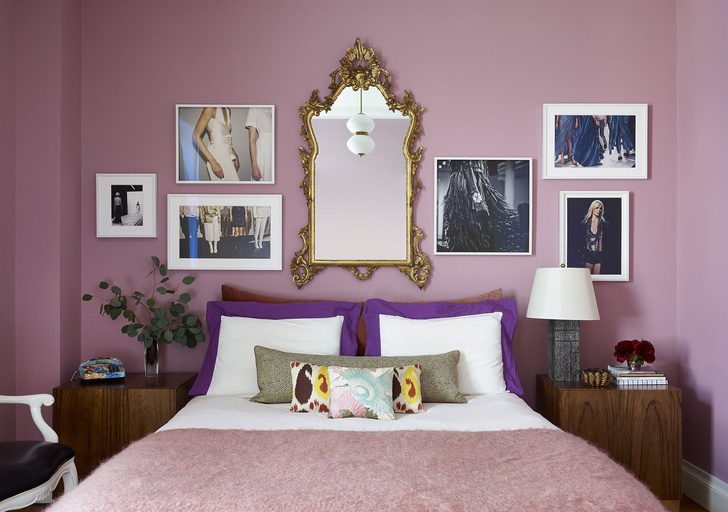 <p>Спальня в Верхнем Вест-Сайде, на стене работы фотохудожника Марши Лебедев Бернштейн (Marsha Lebedev Bernstein).</p>