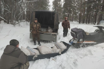 Инспекторы Бузулукского бора доставили 30 тонн пшеницы в кормушки