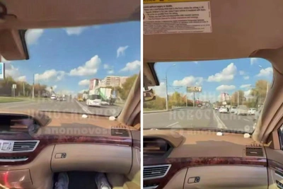 Лихач проехал по встречке на Ватутина и попал на видео