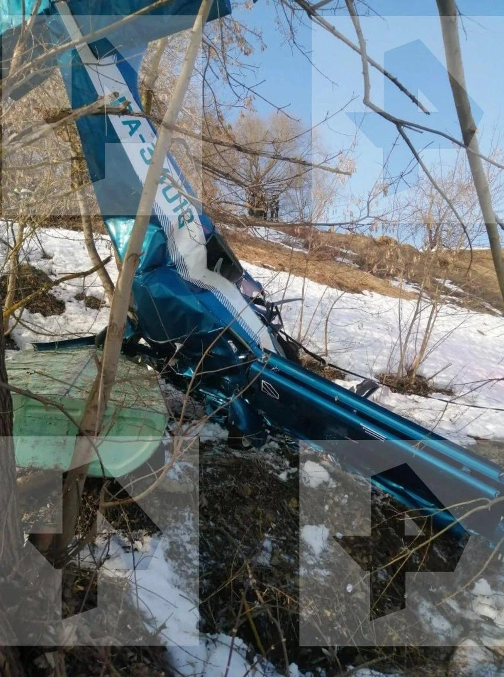 Легкомоторный самолет RA-3401G рухнул недалеко от реки Оки | Источник: «РЕН ТВ|Новости» / T.me